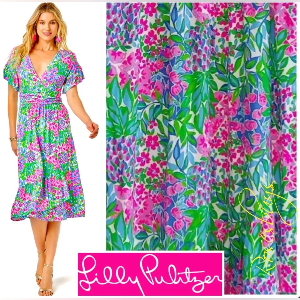 Lilly Pulitzer Juliet Midi Dress in A Cherry On Top Size Large, $198 Retail!